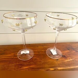 Gold Bow Coupe Glasses